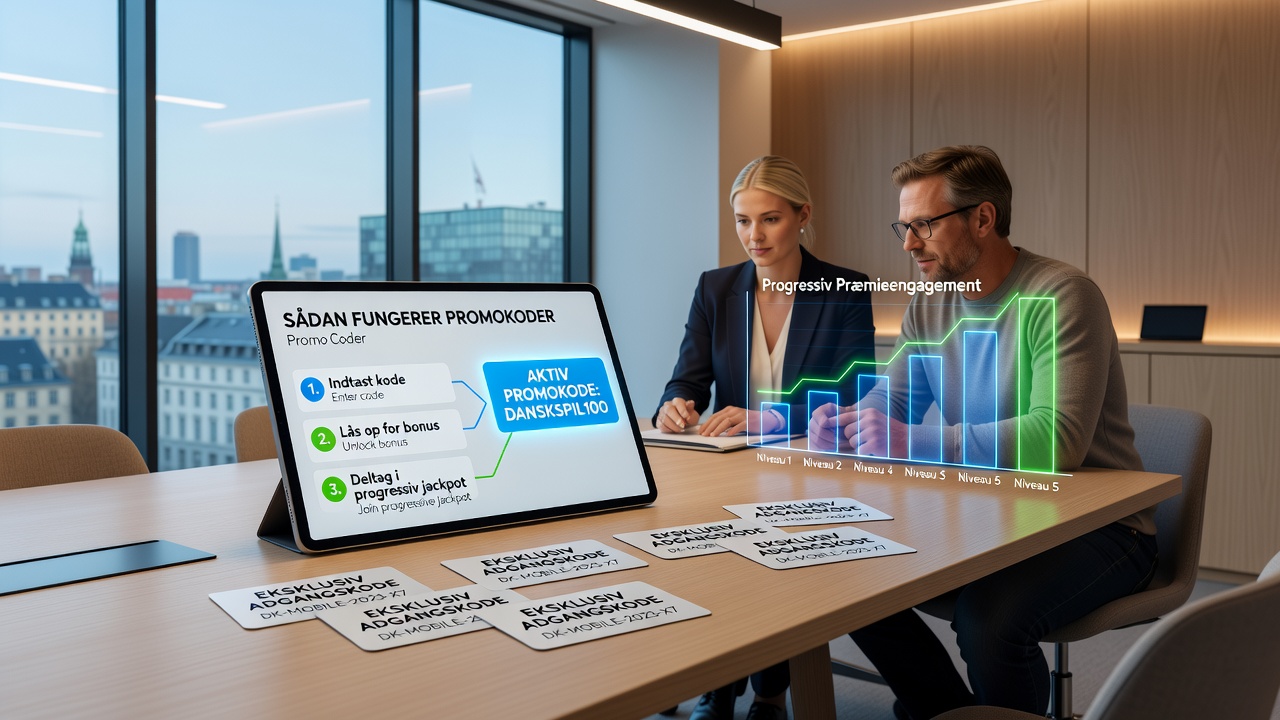 Graf der viser statistik over mobil engagement med progressive jackpots via adgangskoder i Danmark